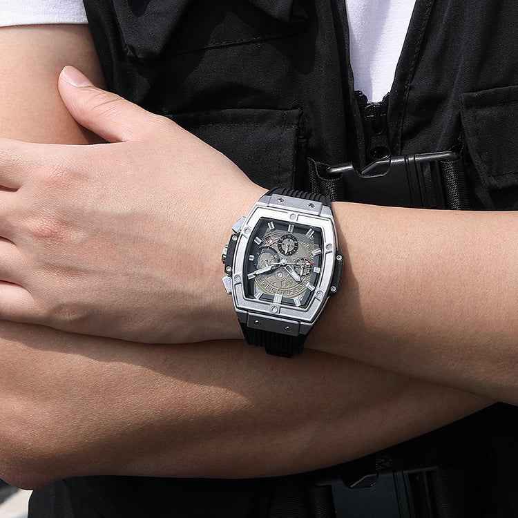 Milan | Textured Dial Rectangular Chronograph Dress Watch