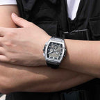 Milan | Textured Dial Rectangular Chronograph Dress Watch