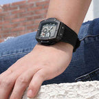 Milan | Textured Dial Rectangular Chronograph Dress Watch