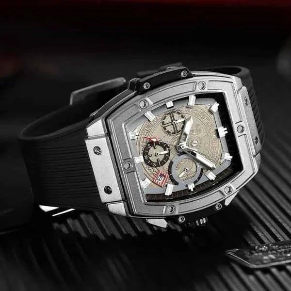 Milan | Textured Dial Rectangular Chronograph Dress Watch