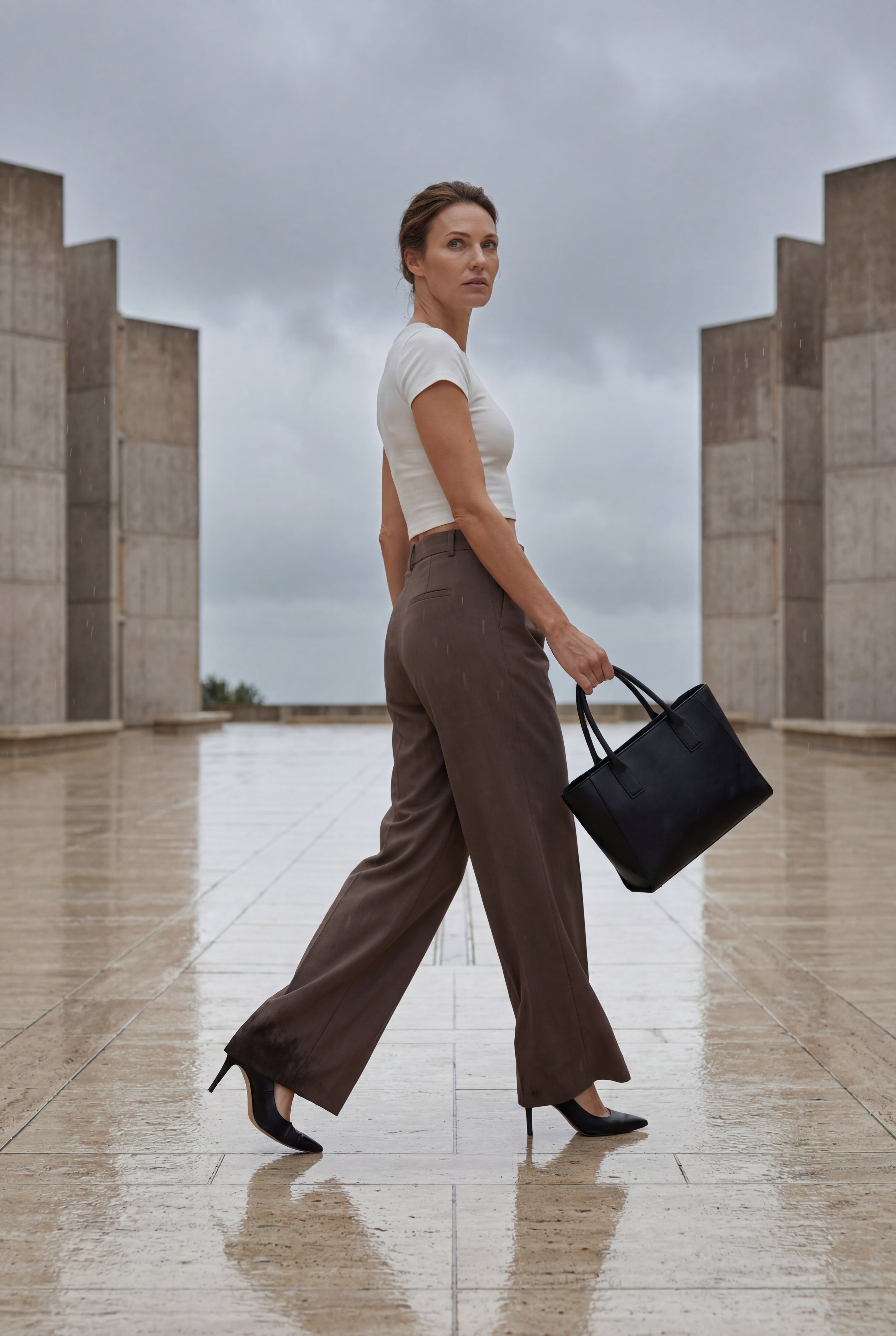 Lia | Wide Leg Office Trousers