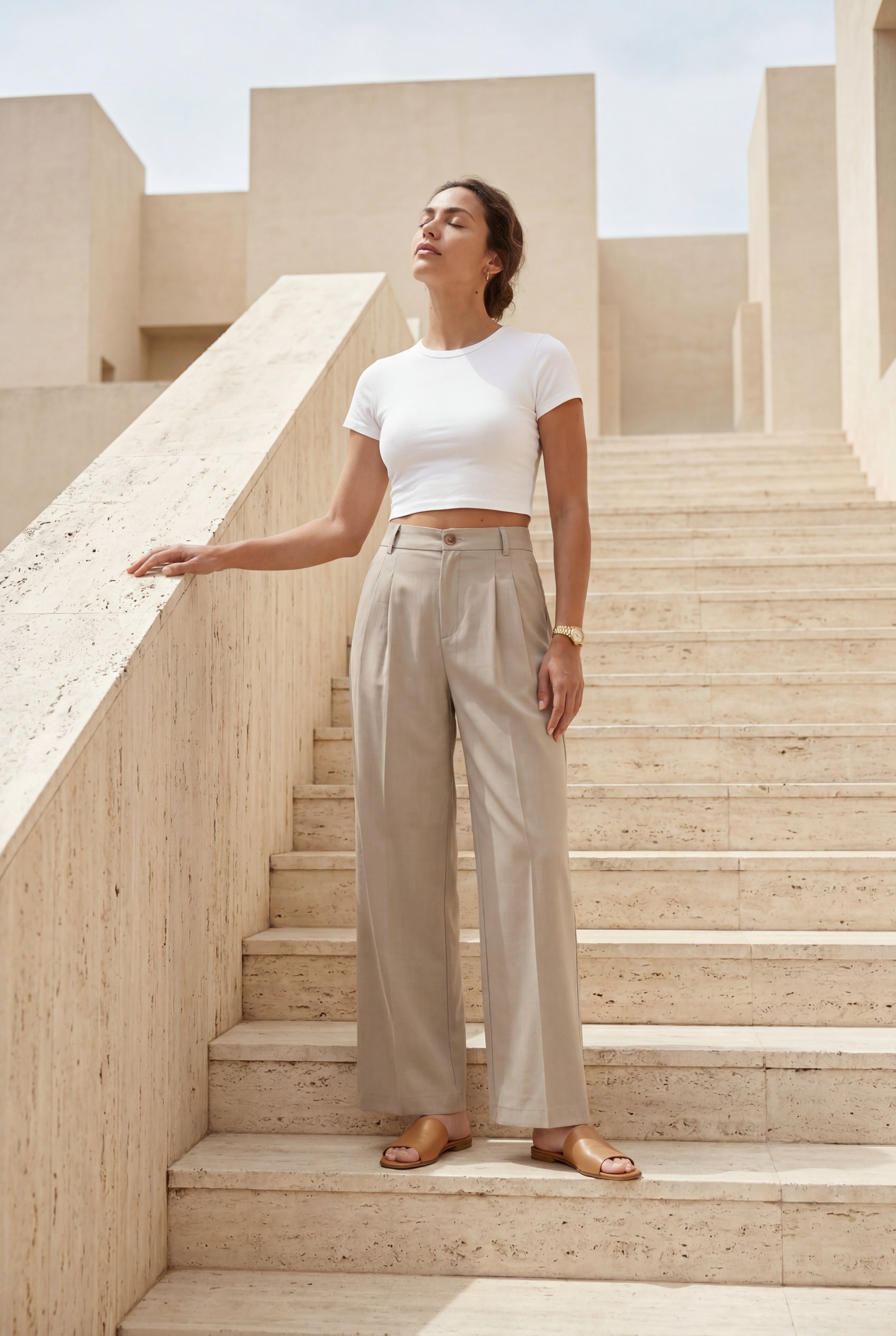Lia | Wide Leg Office Trousers