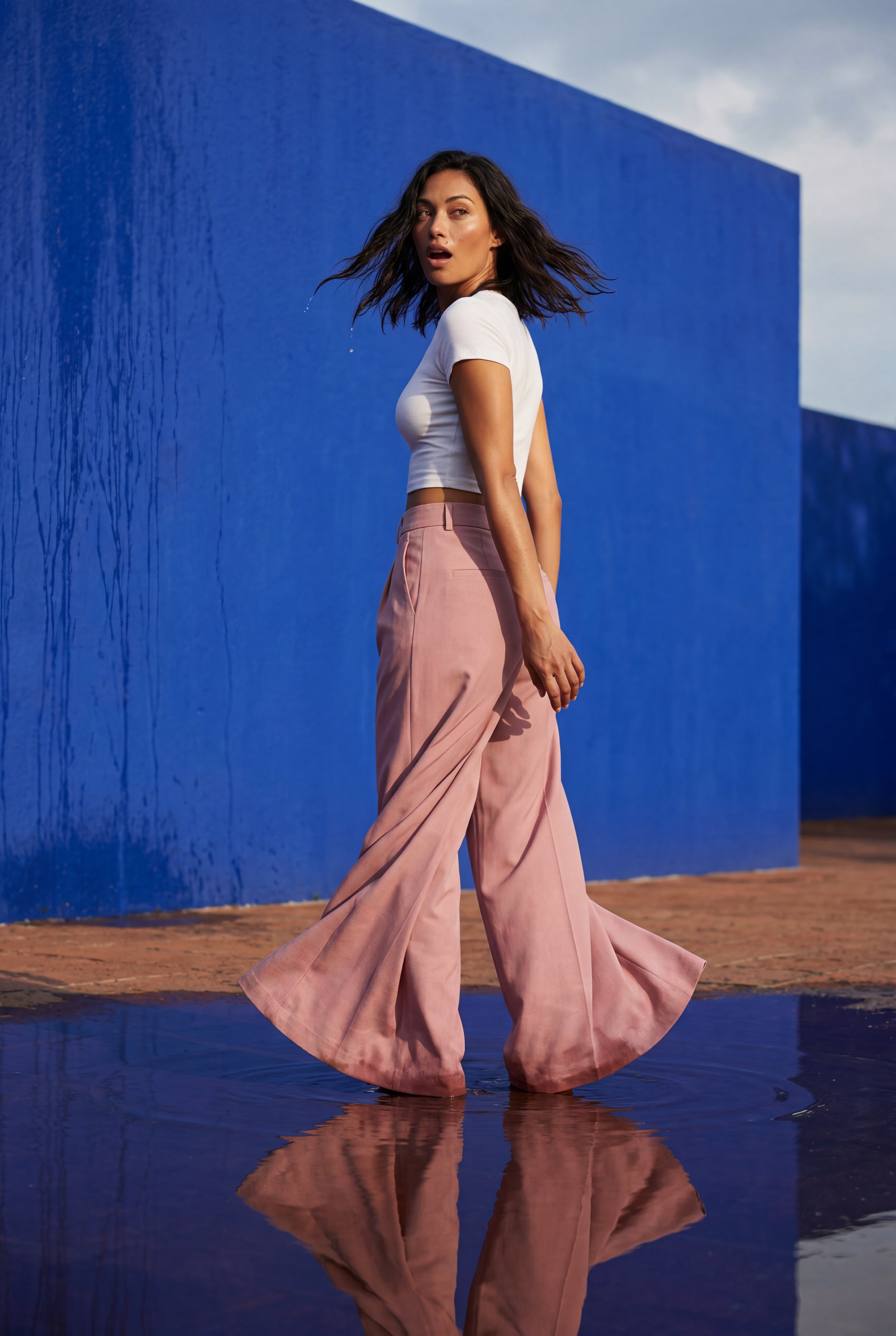 Lia | Wide Leg Office Trousers