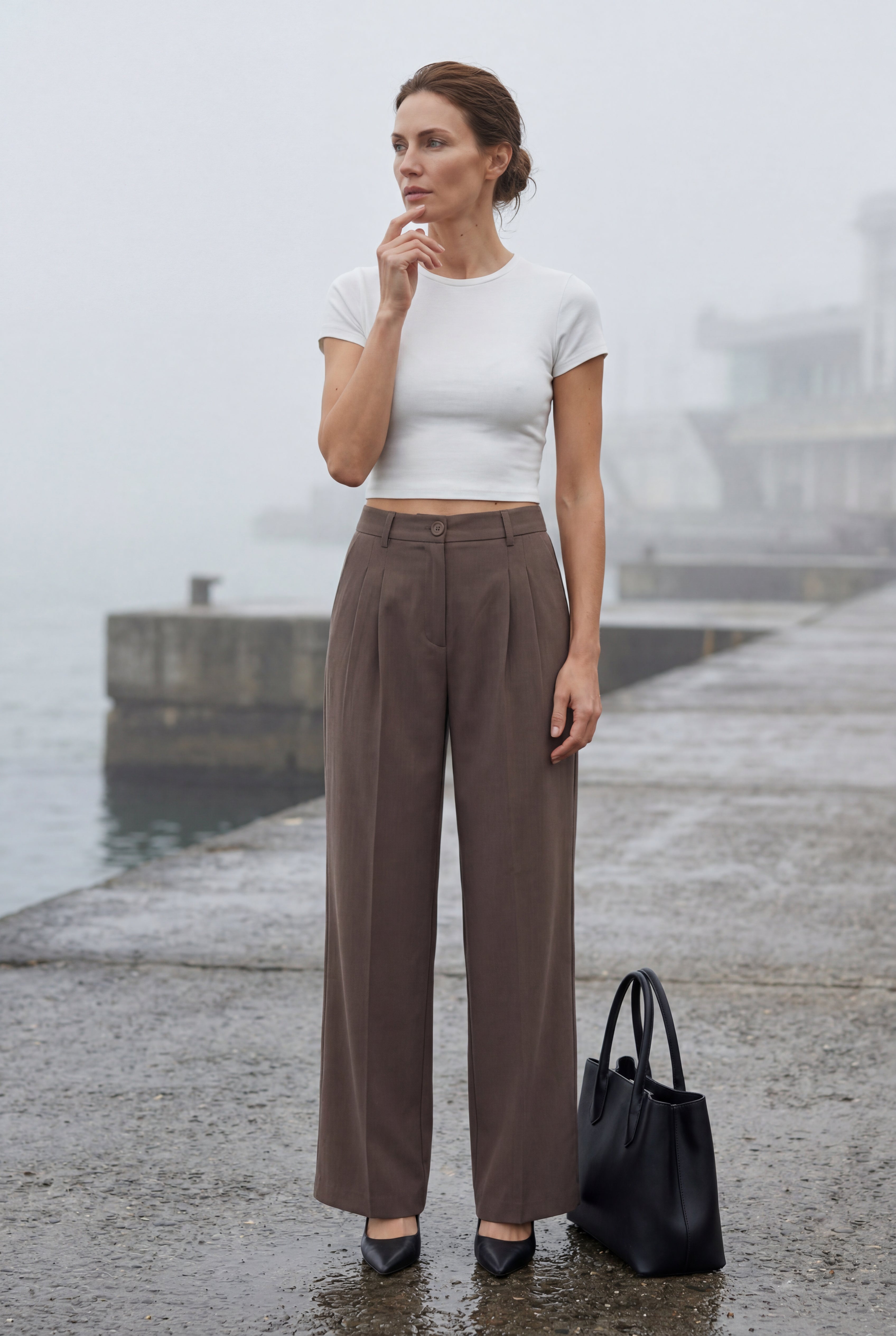Lia | Wide Leg Office Trousers