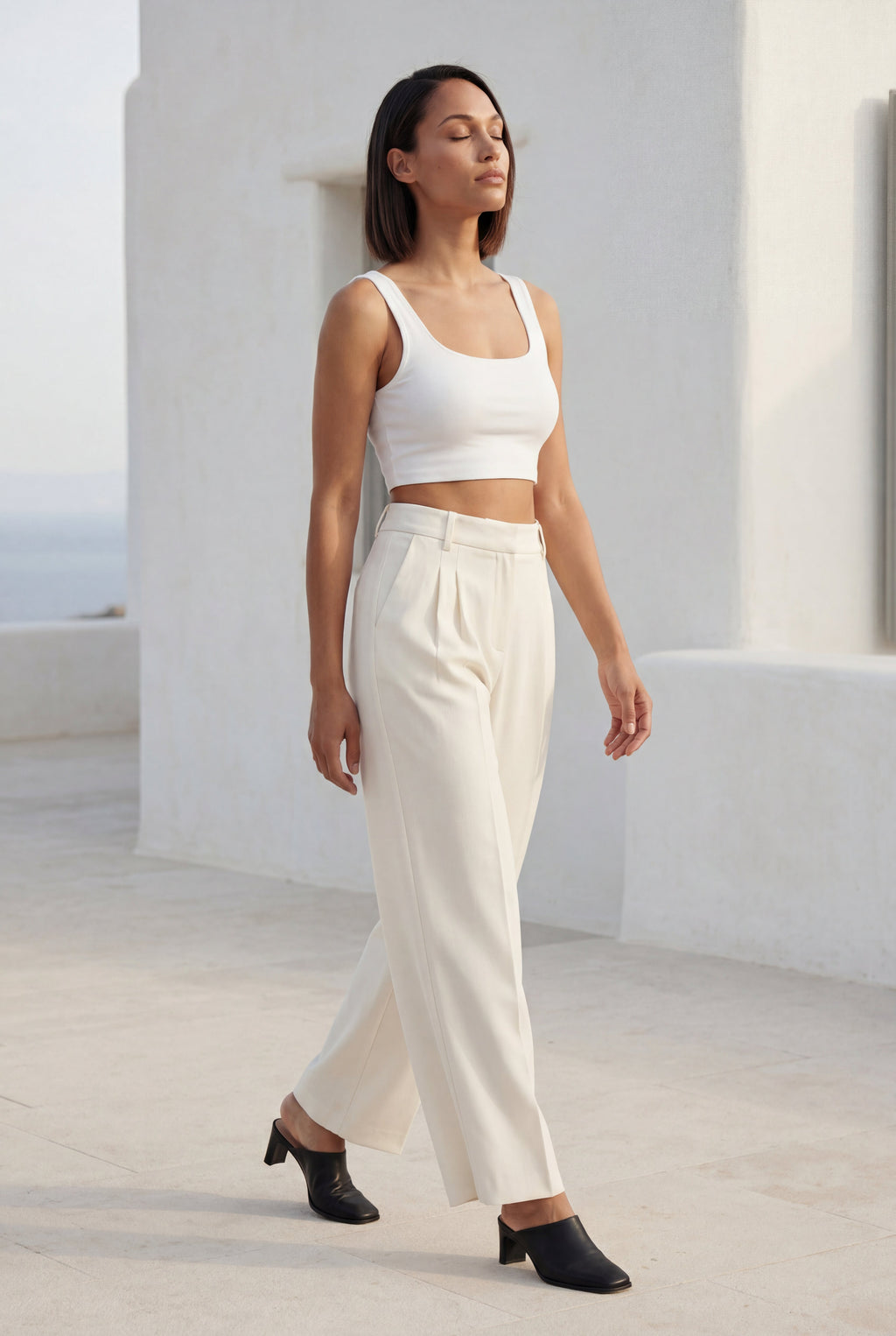Lia | Wide Leg Office Trousers