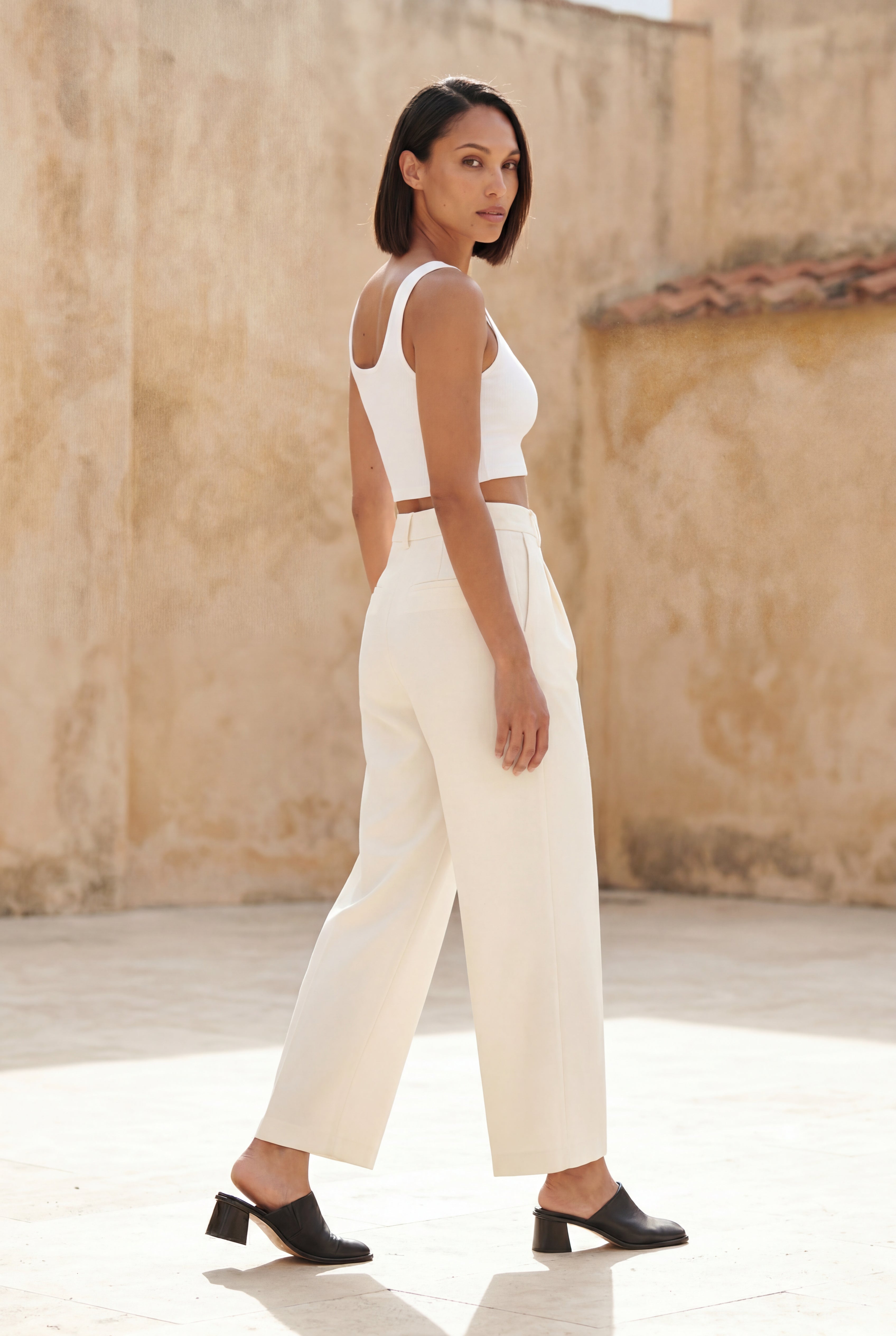 Lia | Wide Leg Office Trousers