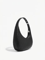 Lieke | Women's Black Crescent Hobo Shoulder Bag with Adjustable Strap