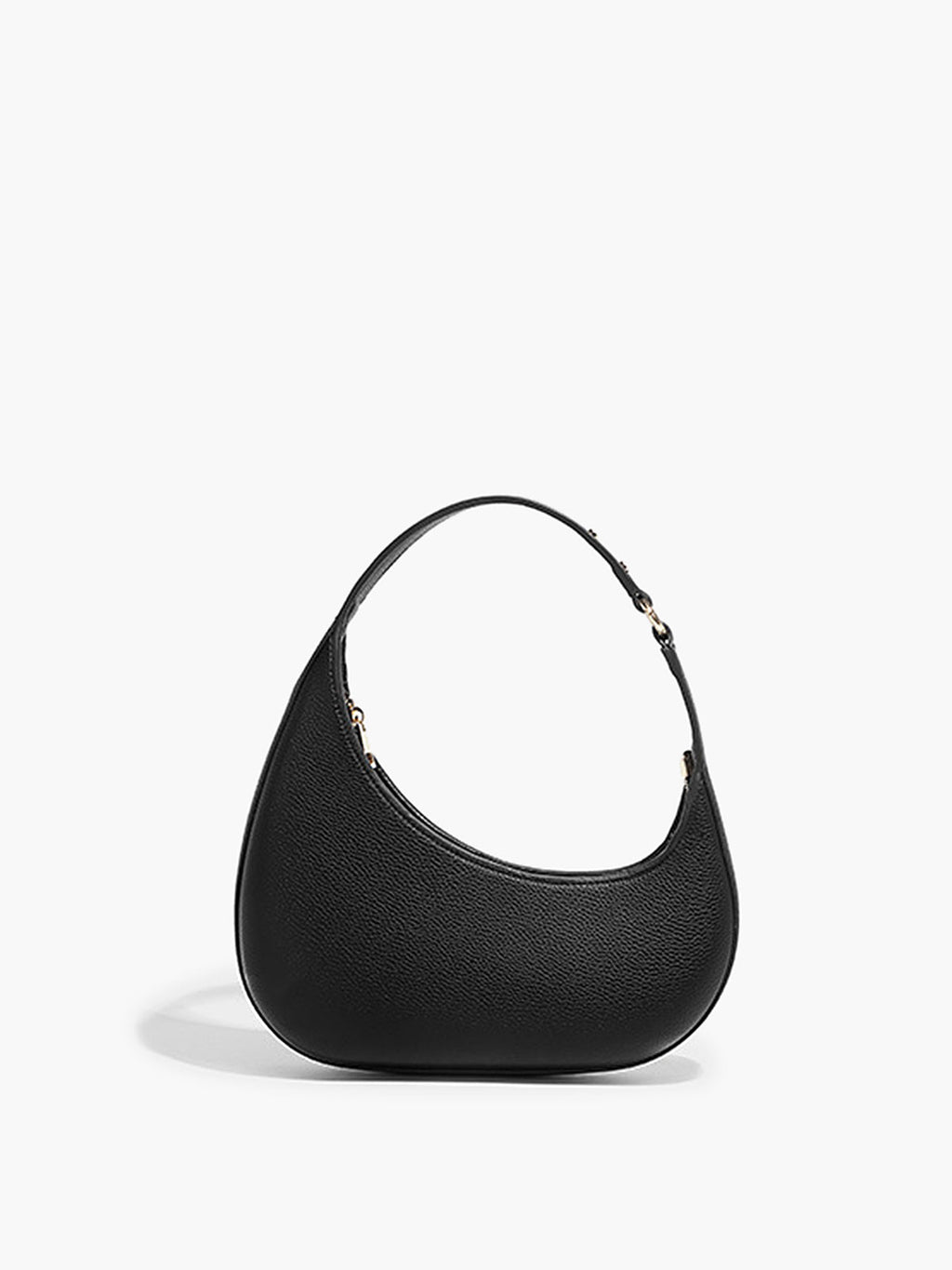 Lieke | Women's Black Crescent Hobo Shoulder Bag with Adjustable Strap