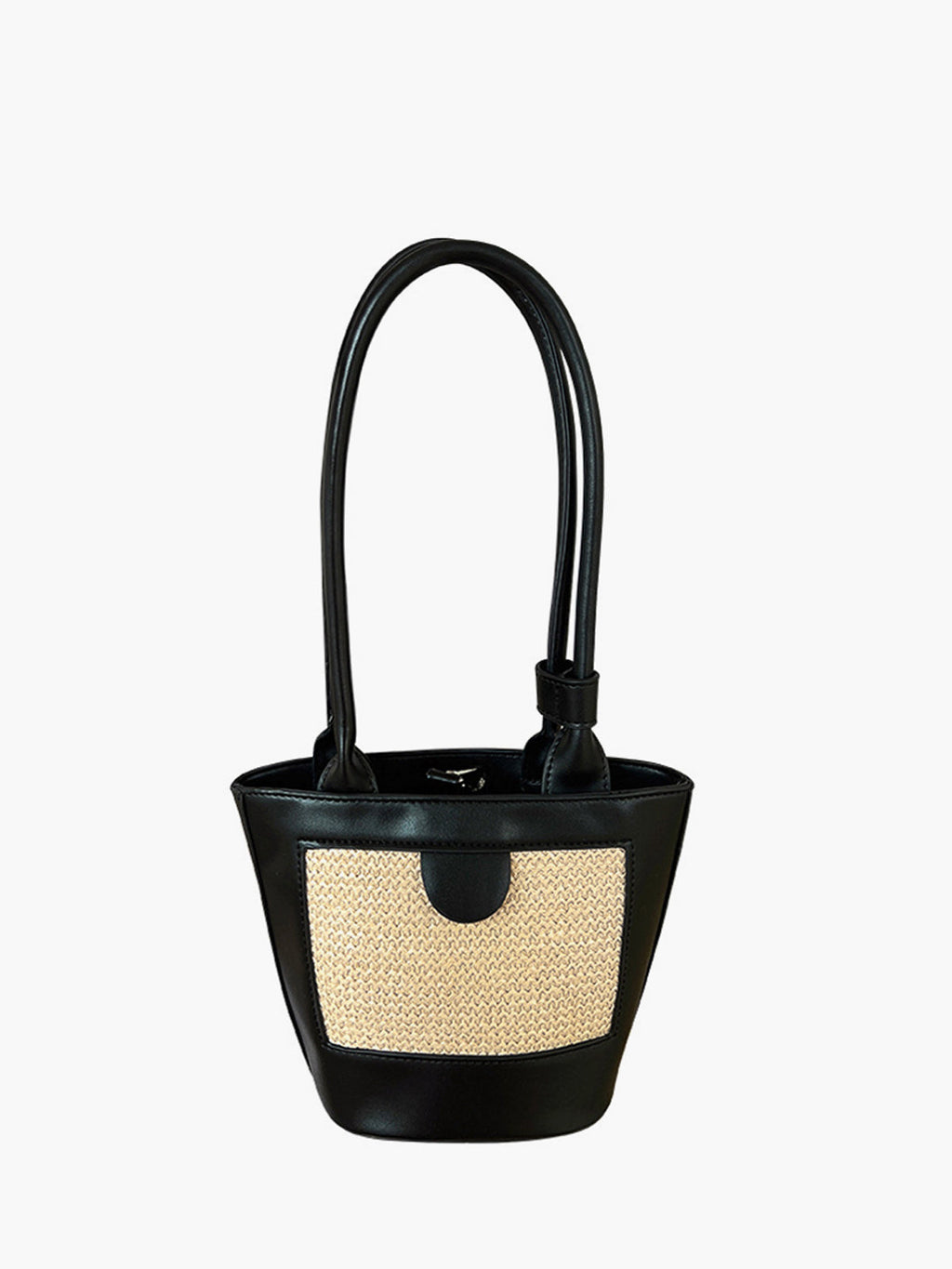 Lieke | Women's Black Structured Mini Tote Bag with Pocket
