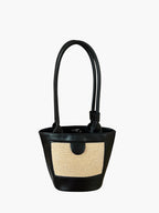 Lieke | Women's Black Structured Mini Tote Bag with Pocket