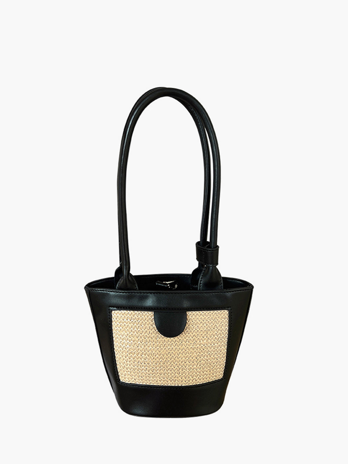 Lieke | Women's Black Structured Mini Tote Bag with Pocket