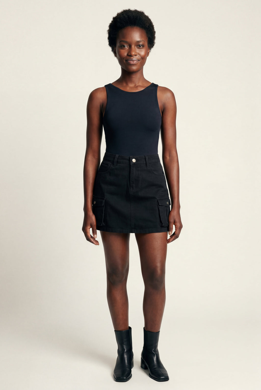 Alyssa | Cargo Pocket A-Line Mini Skirt with Flap Details For Women