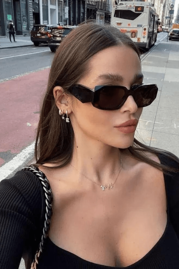 Lieke | Women's Chunky Rectangular Cat Eye Sunglasses