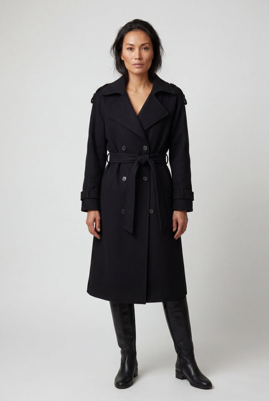 Kim | Women's Double-Breasted Belted -Blend Trench Coat