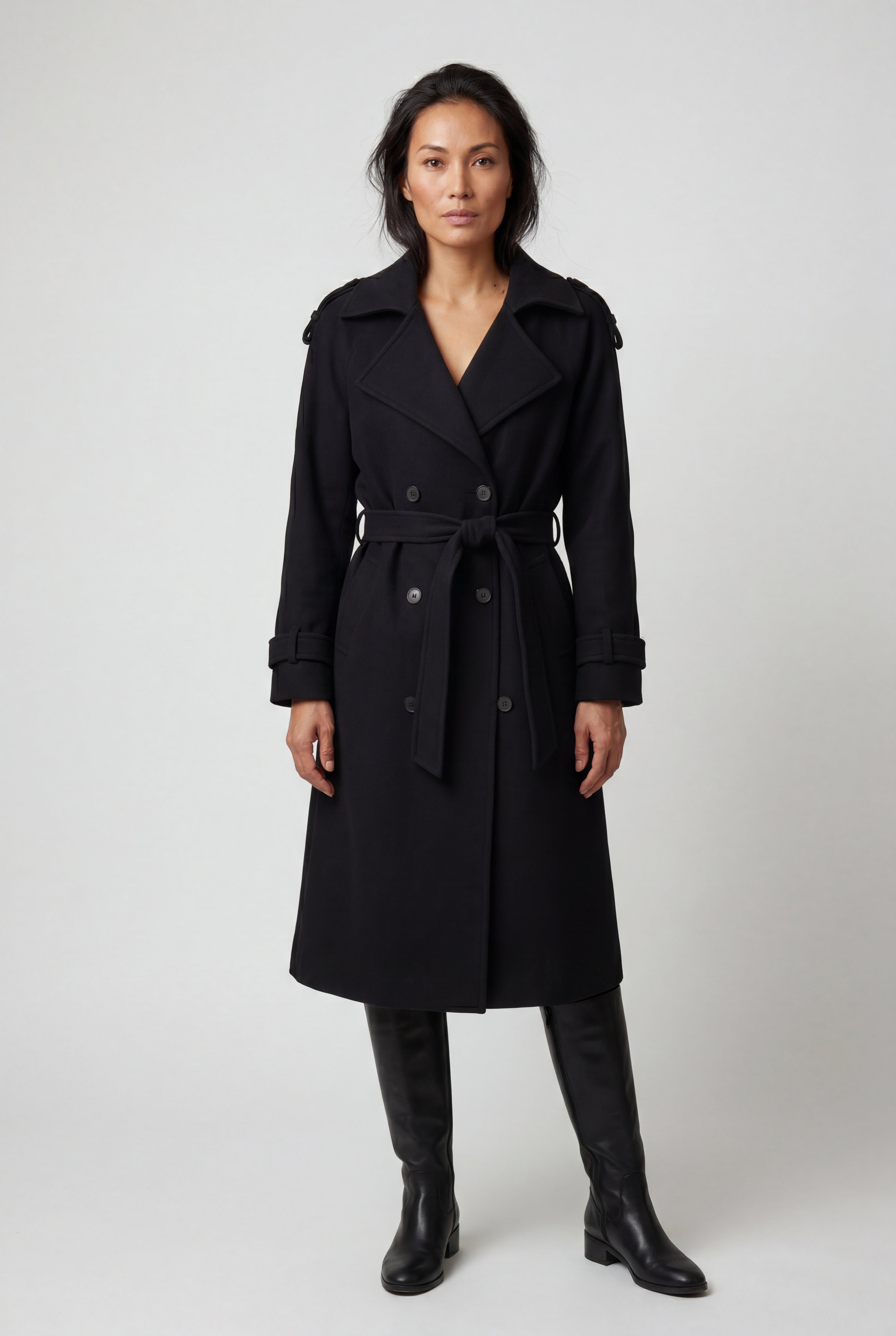 Kim | Women's Double-Breasted Belted -Blend Trench Coat