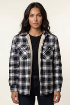 Women's -Lined Plaid Relaxed Shirt Jacket | Senna