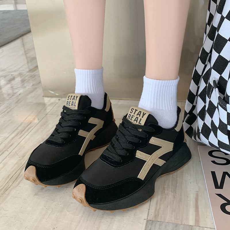 Lia | Women's Retro-Panel Chunky Sole Low-Top Sneakers