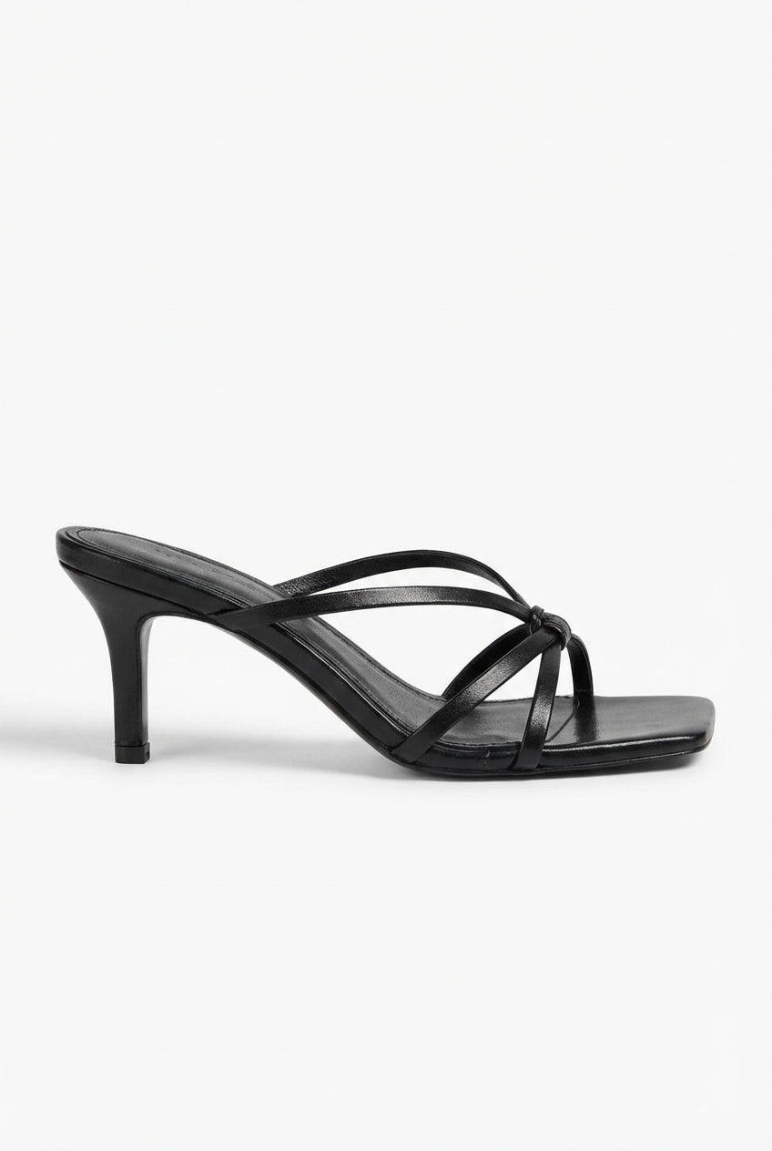 Elcevi | Strappy Square-Toe Block-Heel Mules For Women