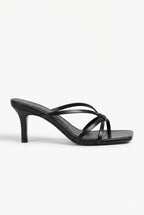 Elcevi | Strappy Square-Toe Block-Heel Mules For Women