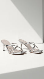 Elcevi | Strappy Square-Toe Block-Heel Mules For Women