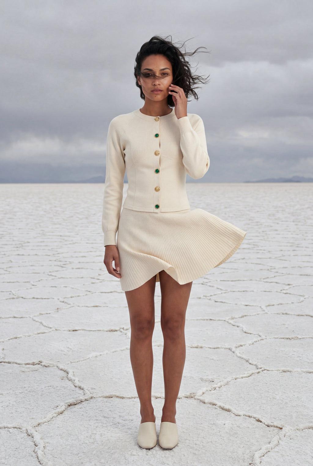 Women's Tailored Button-Front Cardigan and Skirt Set | Elcevi