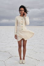 Women's Tailored Button-Front Cardigan and Skirt Set | Senna