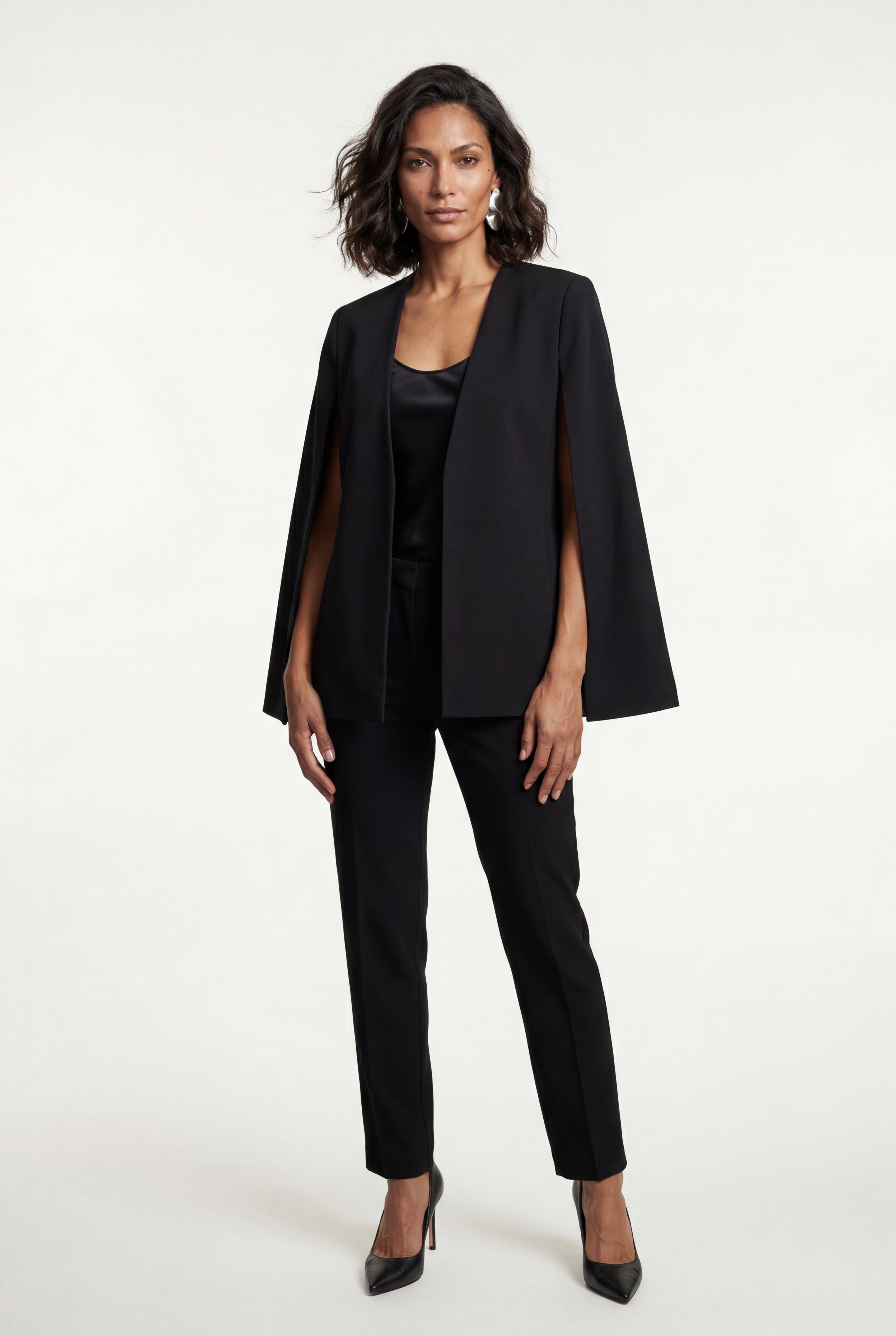 Elcevi | Tailored Cape Blazer with Open Sleeves For Women
