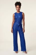 Elcevi | Belted Sleeveless Wide-leg Jumpsuit For Women