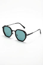 Kian | Blue Gradient Geometric Hexagonal Frame Sunglasses