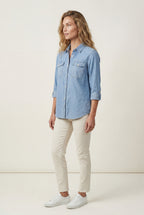 Lisa | Button-front Shirt with Chest Flap Pockets