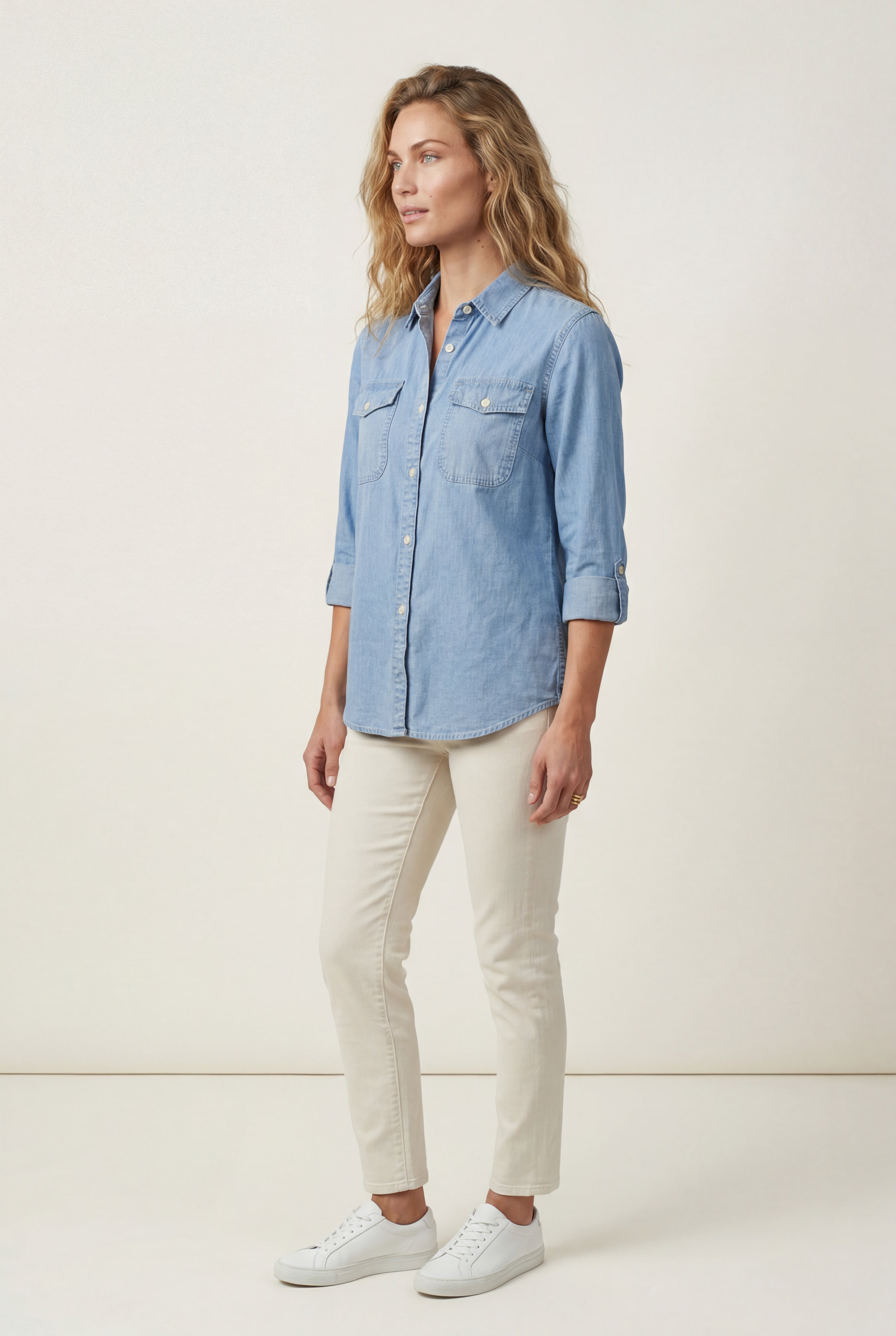 Lisa | Button-front Shirt with Chest Flap Pockets