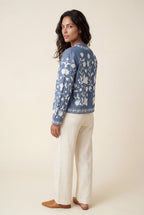 Lisa | Floral Embroidered Button-front Blouse with V-neckline