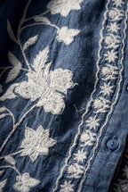 Lisa | Floral Embroidered Button-front Blouse with V-neckline