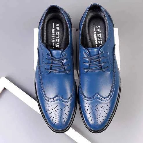 Liam | Glossy Wingtip Brogue Oxford Dress Shoes