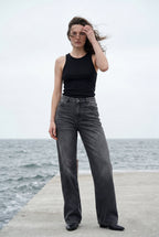 Lia | High-rise Wide Leg Vintage Look Jeans