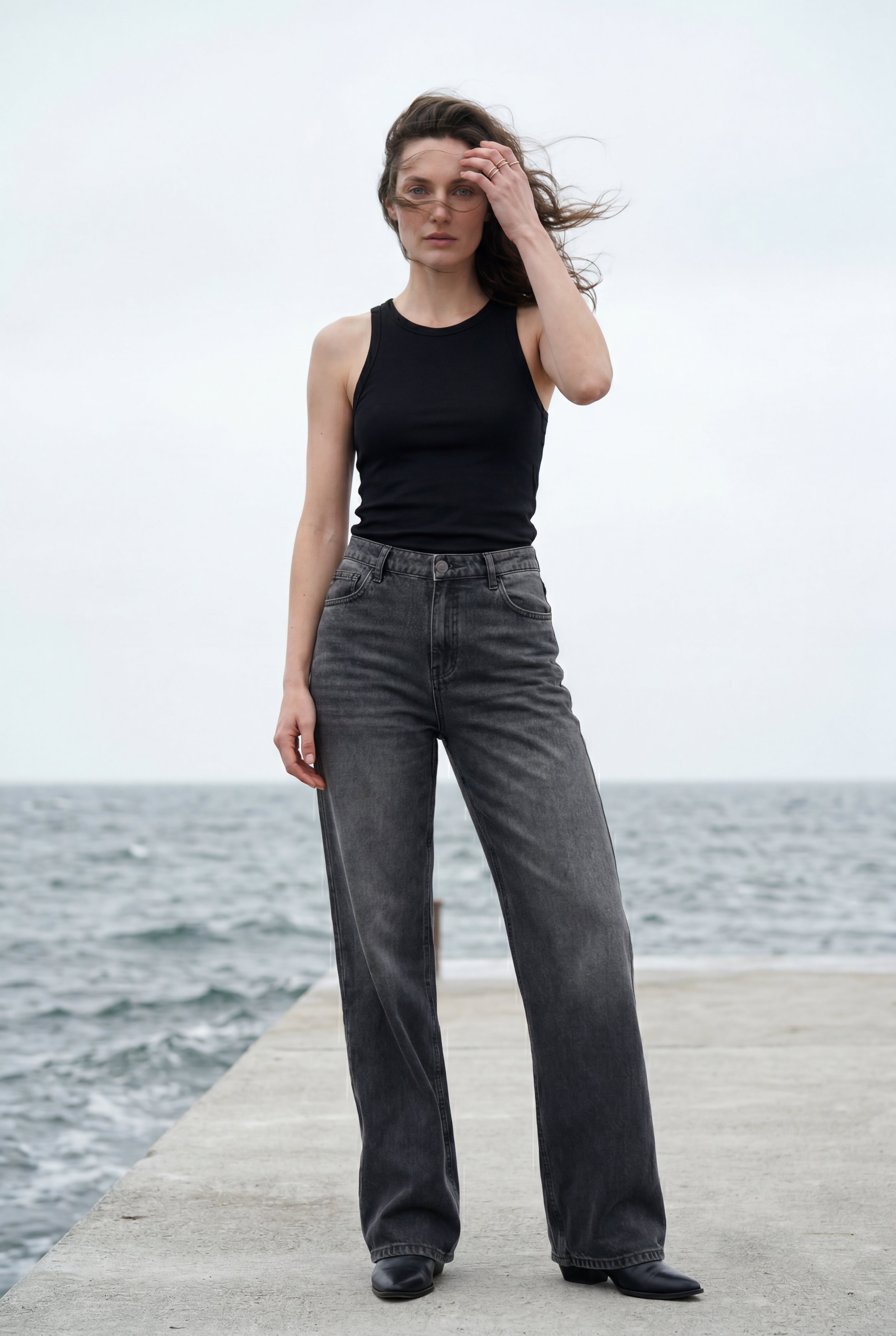 Lia | High-rise Wide Leg Vintage Look Jeans