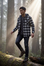 Liam | Large Check Pattern Hooded Flannel Jacket