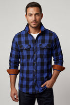 Kian | Large Check Plaid Long Sleeve Button Down Shirt