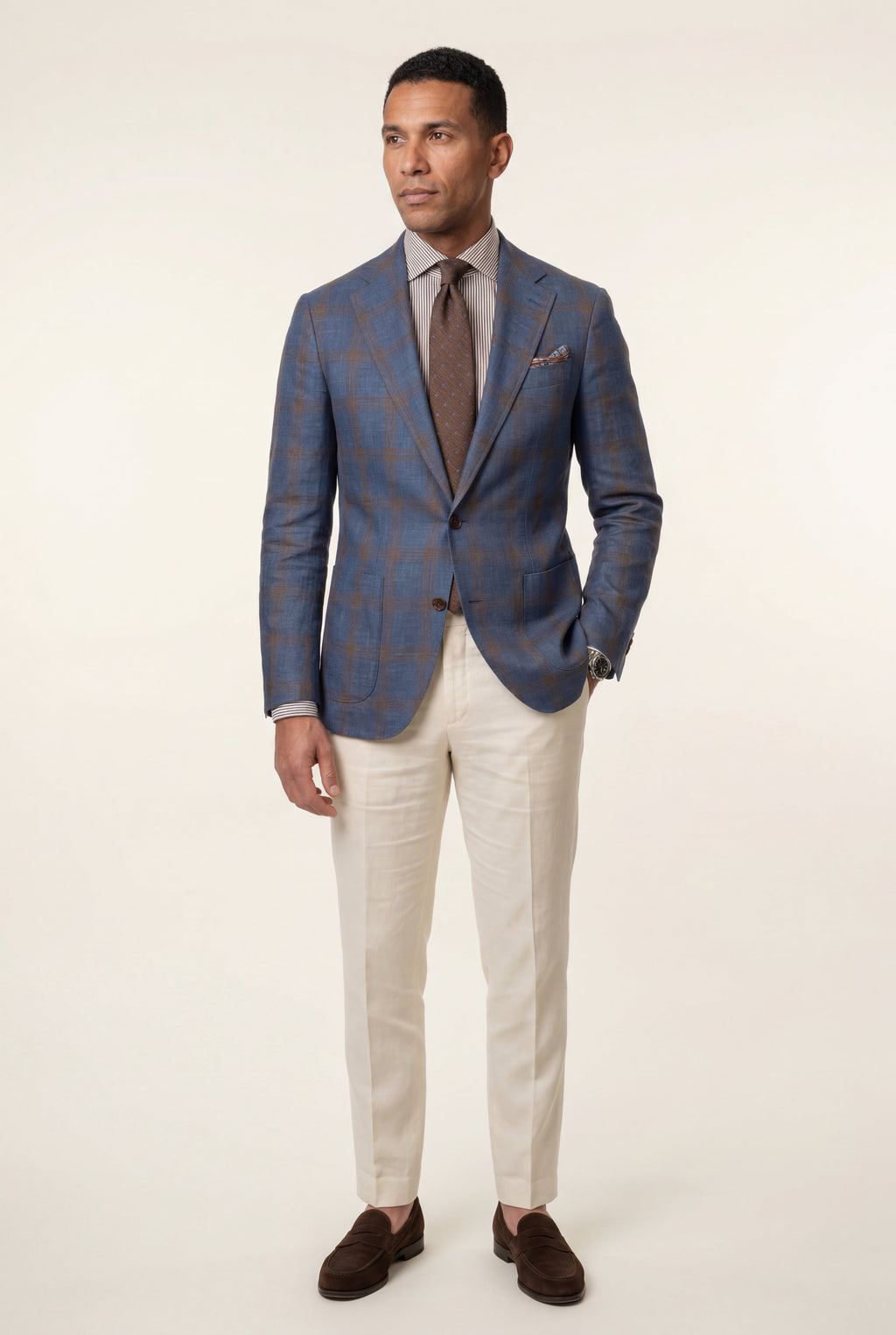 Liam | Men's Windowpane Check Tailored Slim Fit Blazer