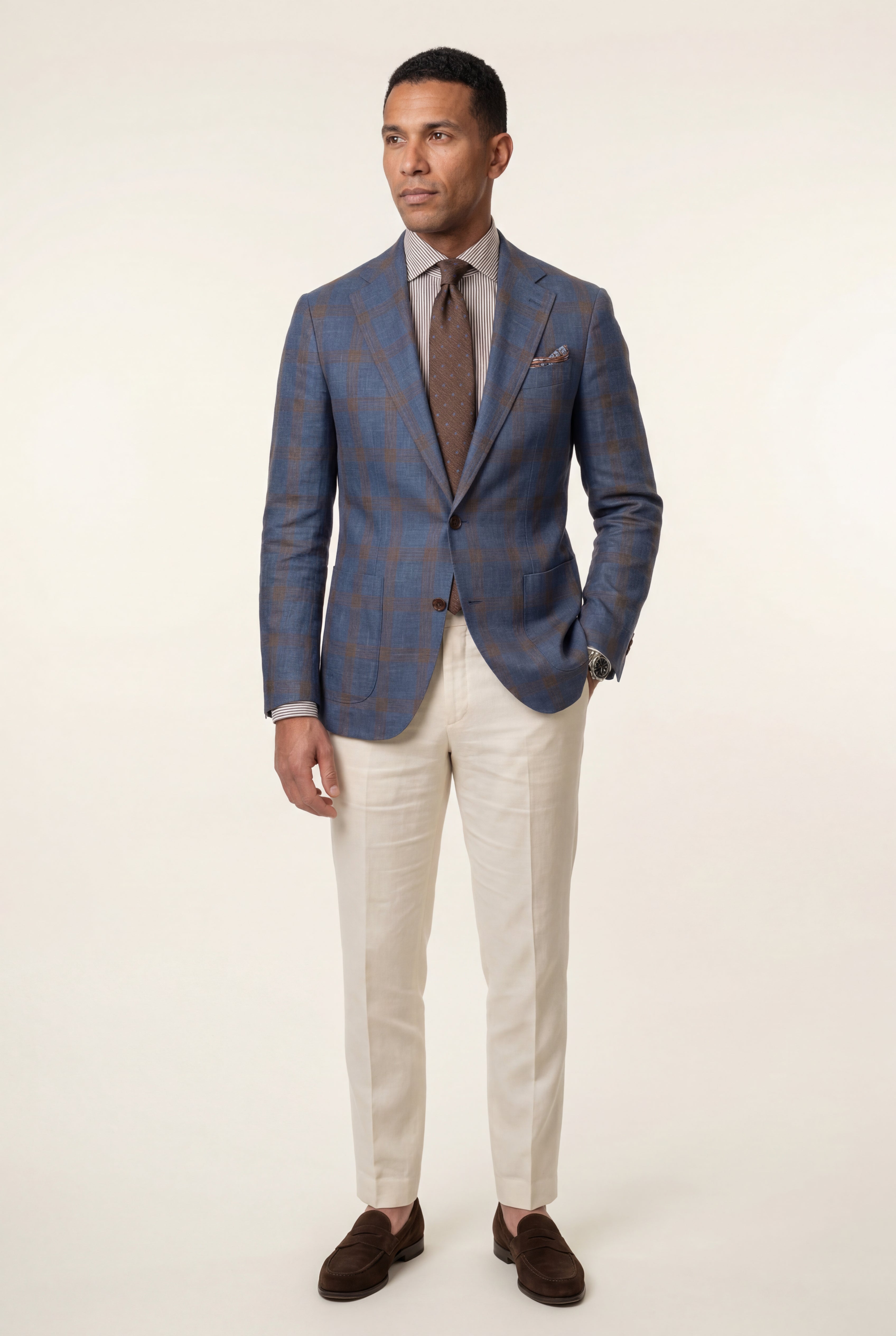 Liam | Men's Windowpane Check Tailored Slim Fit Blazer