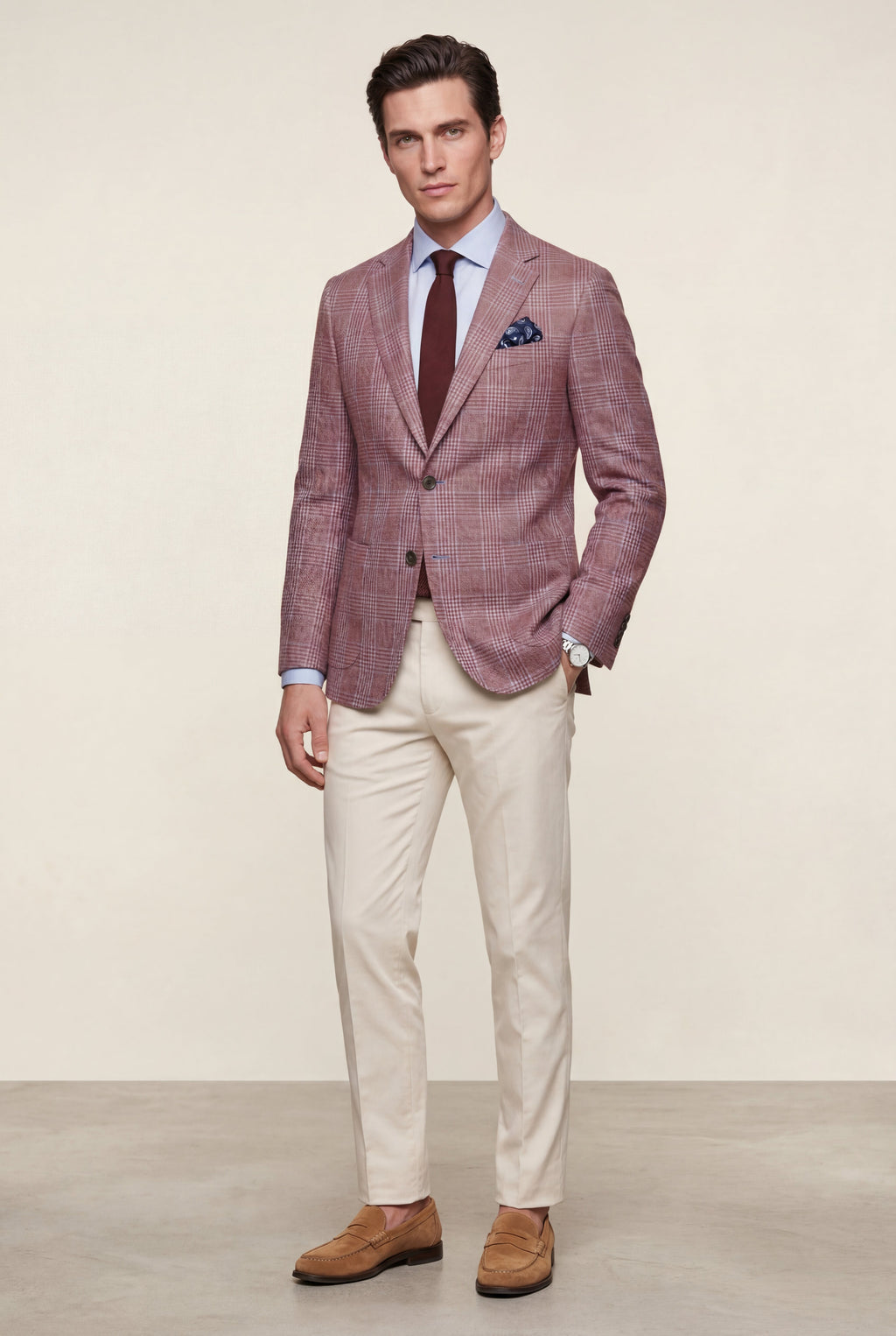 Liam | Men's Windowpane Check Tailored Slim Fit Blazer