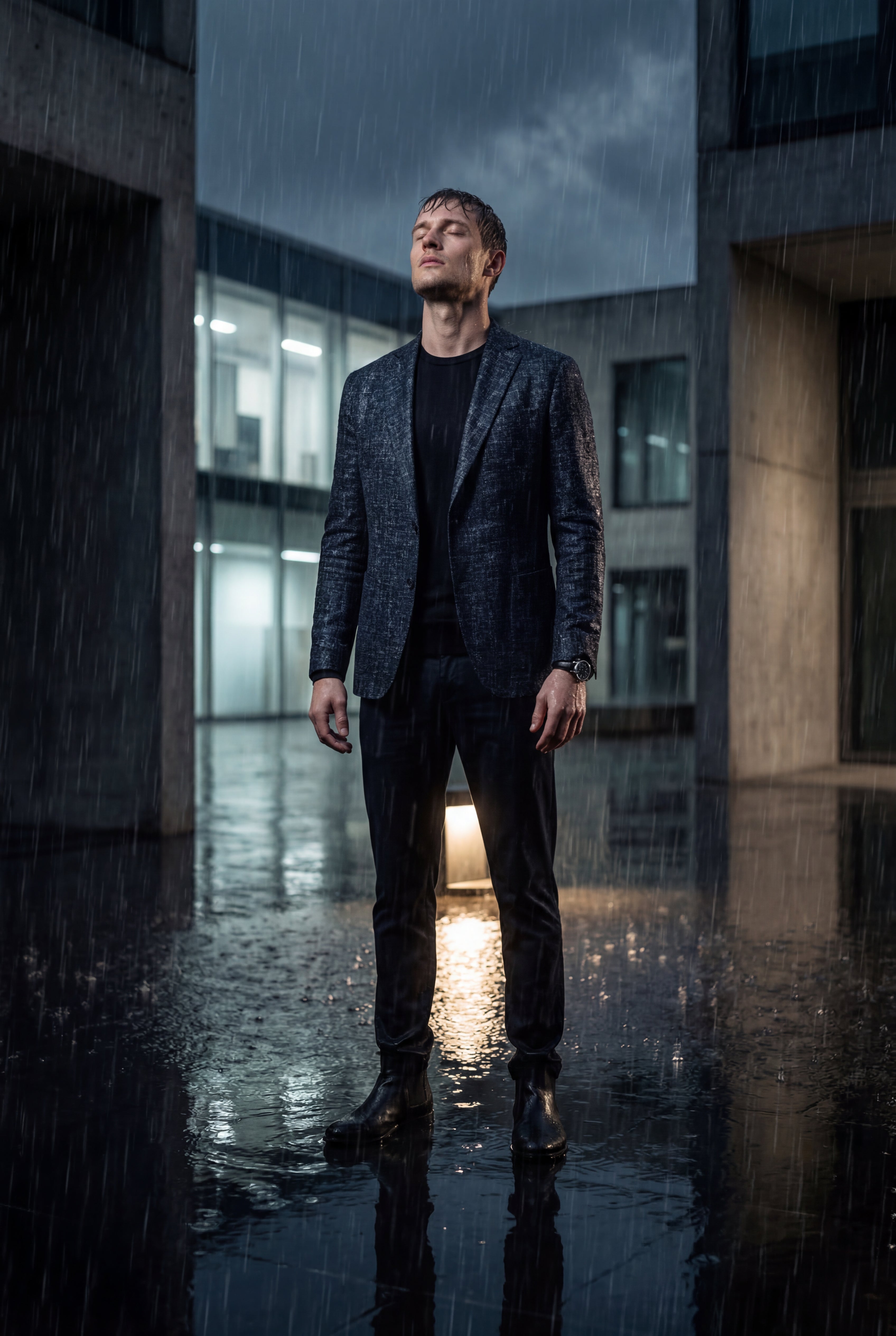Liam | Men's Windowpane Check Tailored Slim Fit Blazer