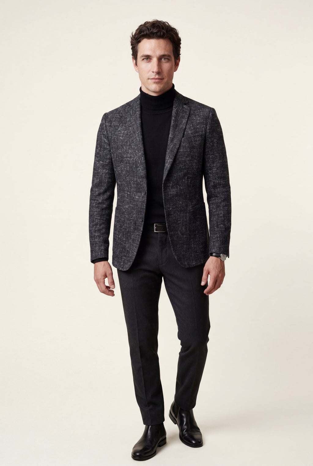 Liam | Men's Windowpane Check Tailored Slim Fit Blazer