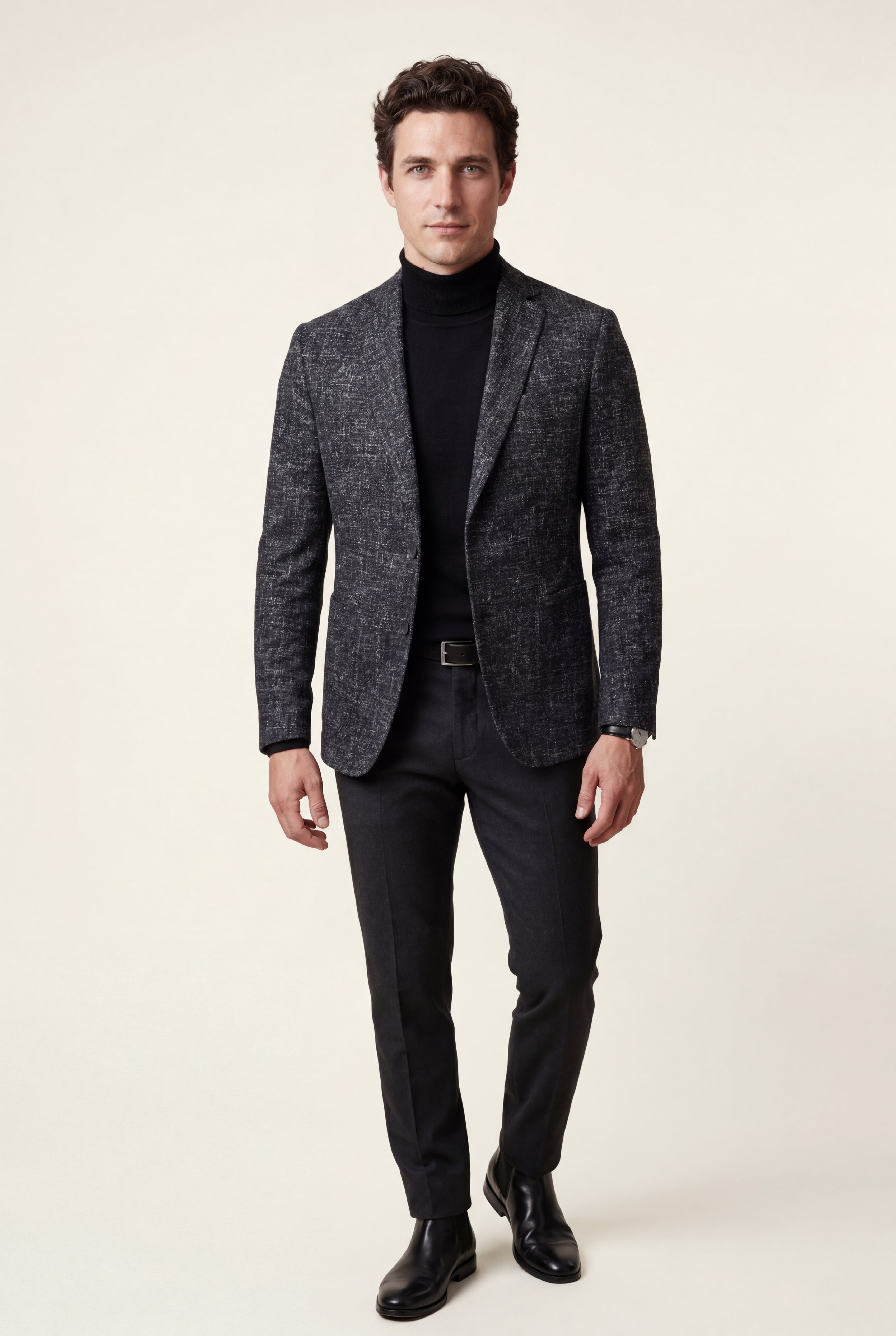 Liam | Men's Windowpane Check Tailored Slim Fit Blazer