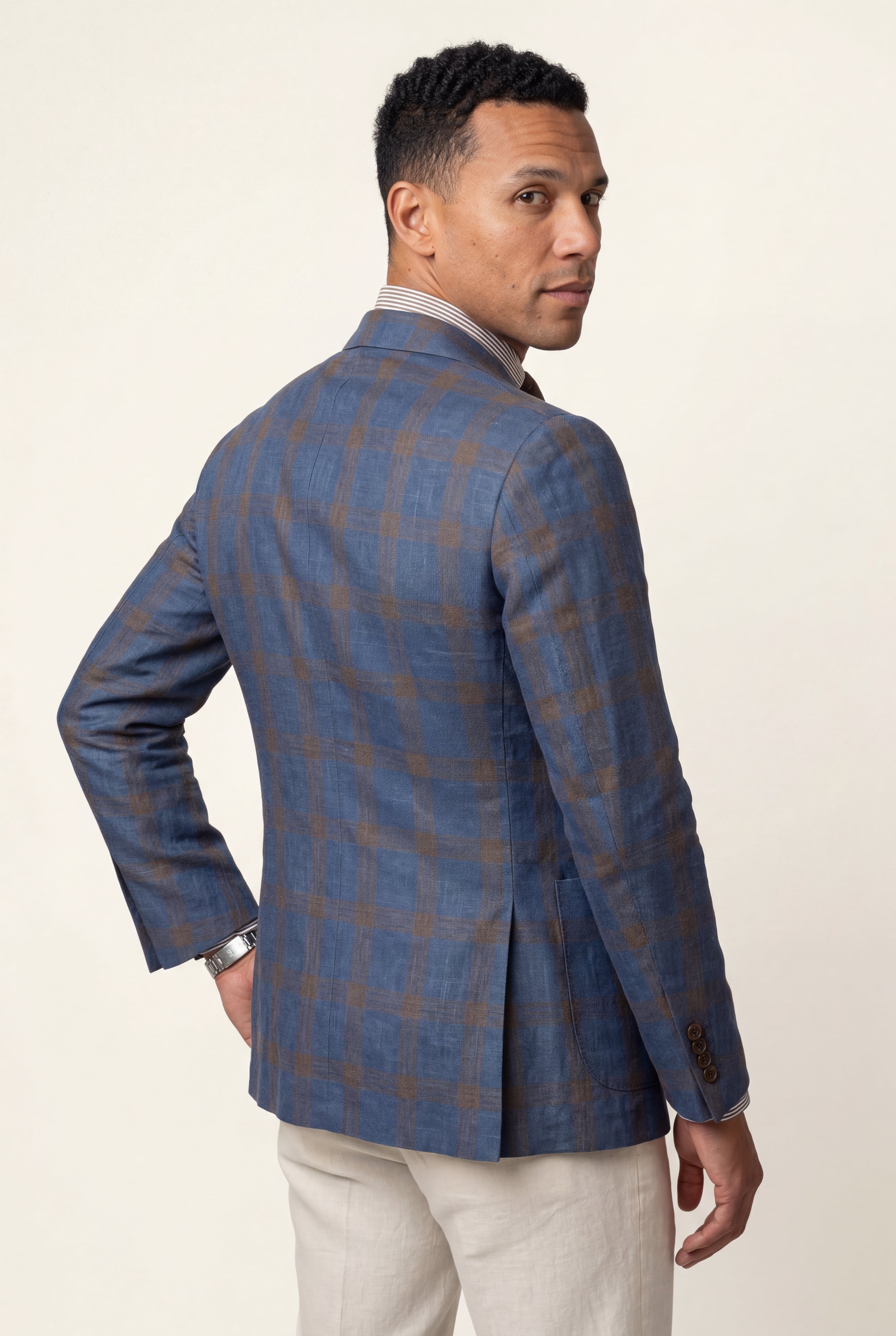 Liam | Men's Windowpane Check Tailored Slim Fit Blazer