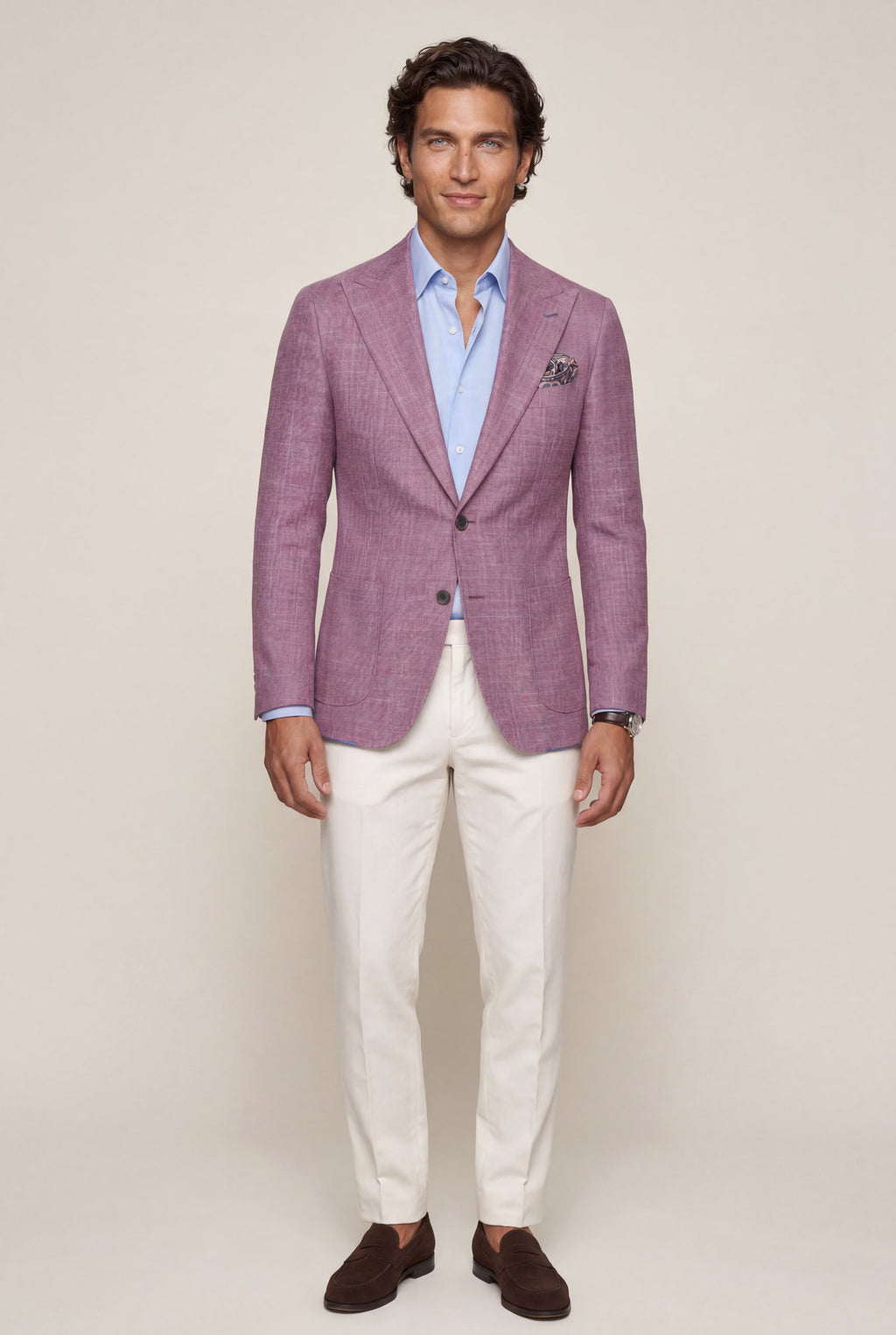 Liam | Men's Windowpane Check Tailored Slim Fit Blazer