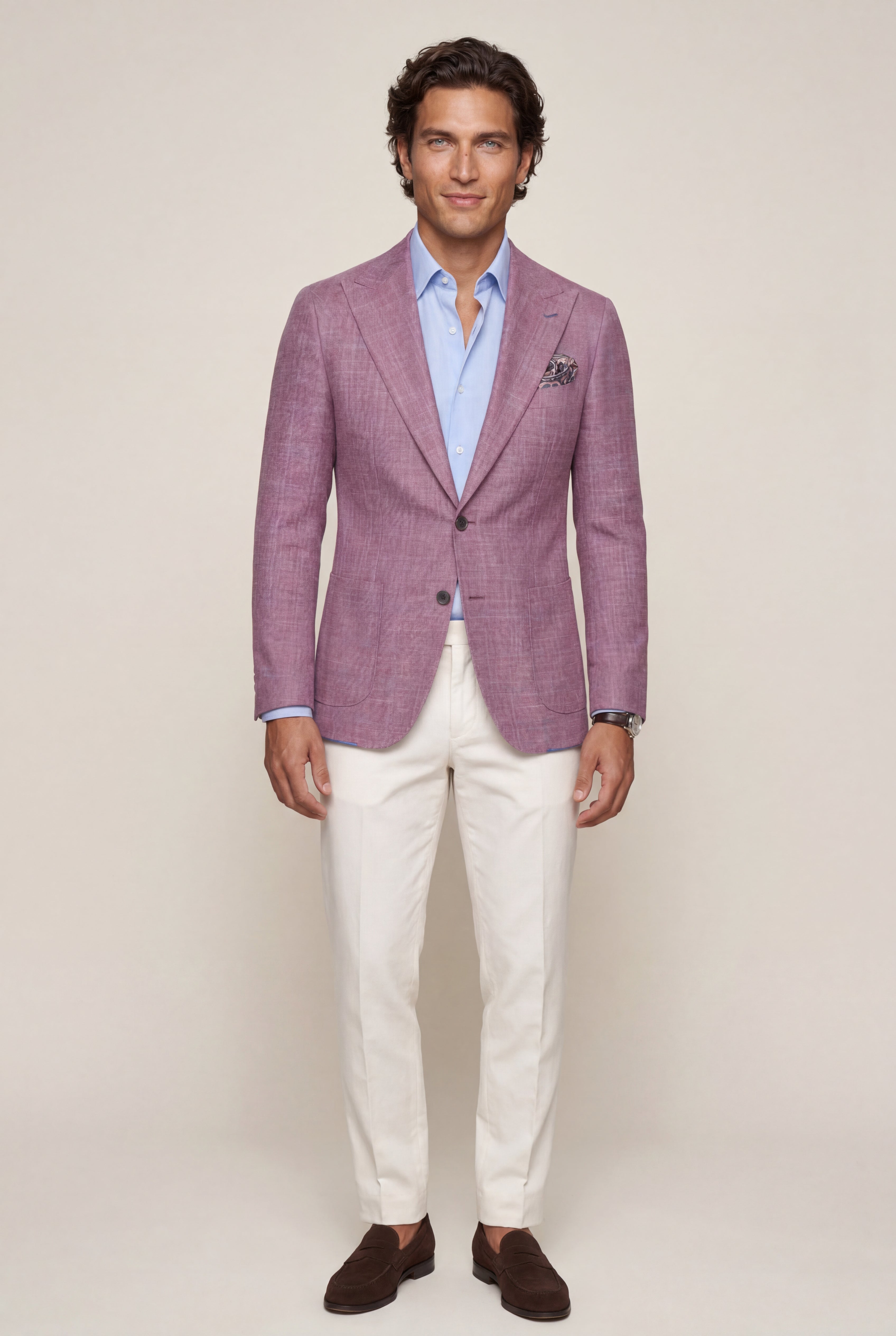 Liam | Men's Windowpane Check Tailored Slim Fit Blazer