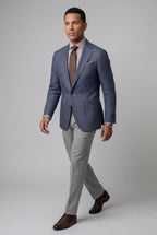 Liam | Men's Windowpane Check Tailored Slim Fit Blazer