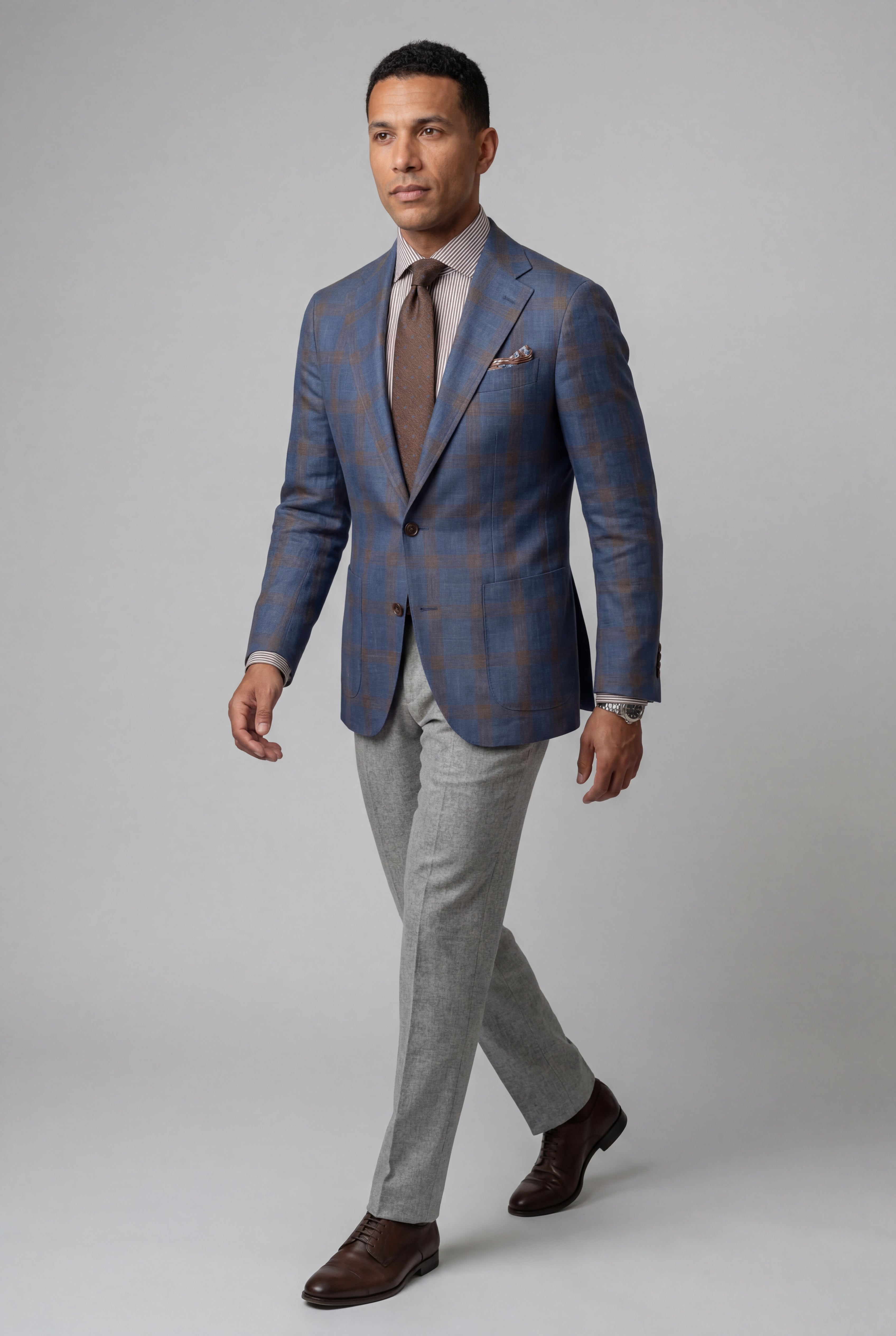 Liam | Men's Windowpane Check Tailored Slim Fit Blazer