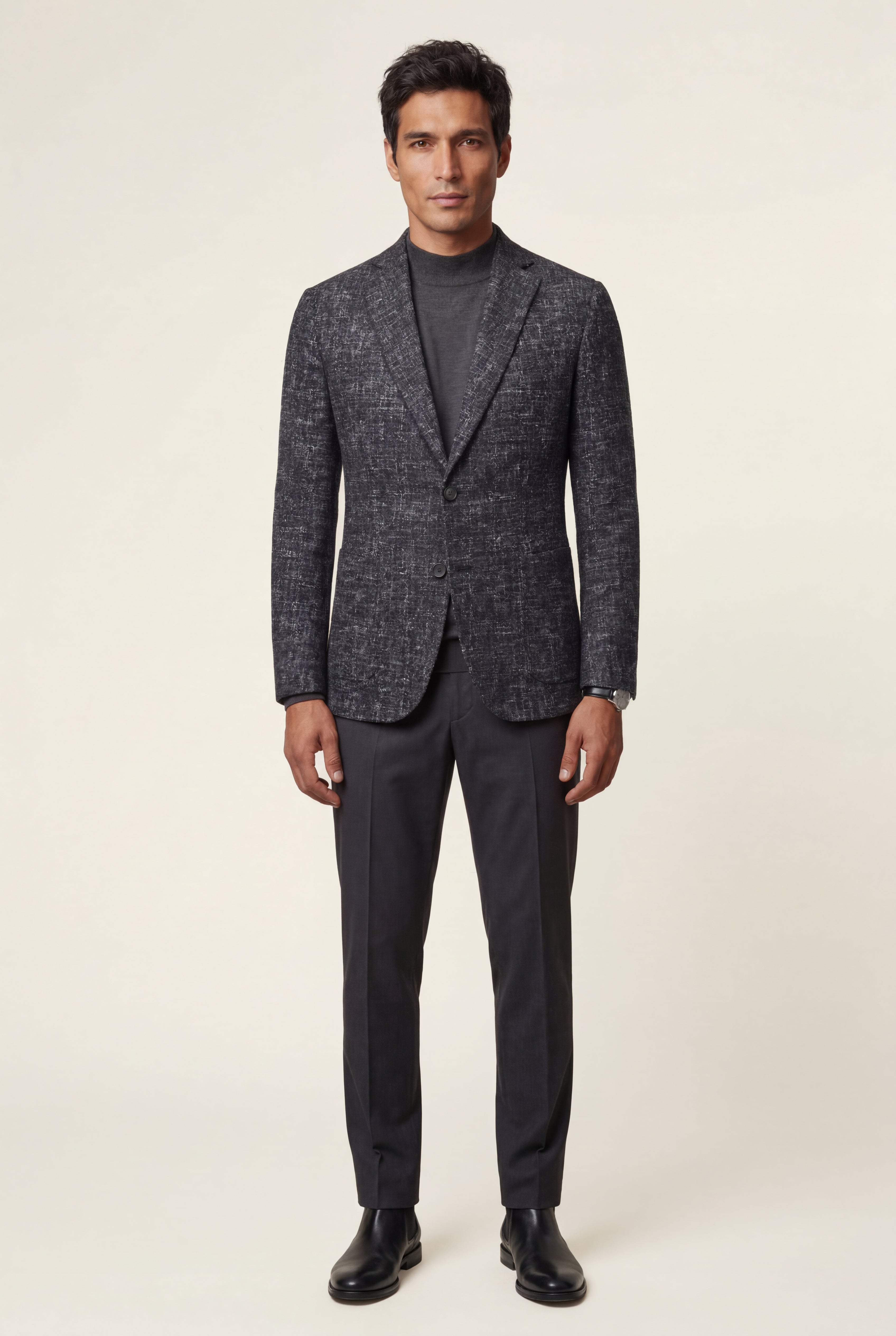 Liam | Men's Windowpane Check Tailored Slim Fit Blazer